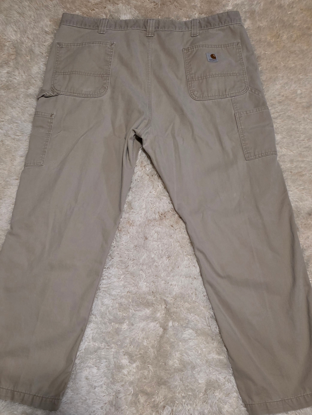 CARHARTT Men's Khaki Carpenter Style Work Pant - Relaxed Fit 42x29